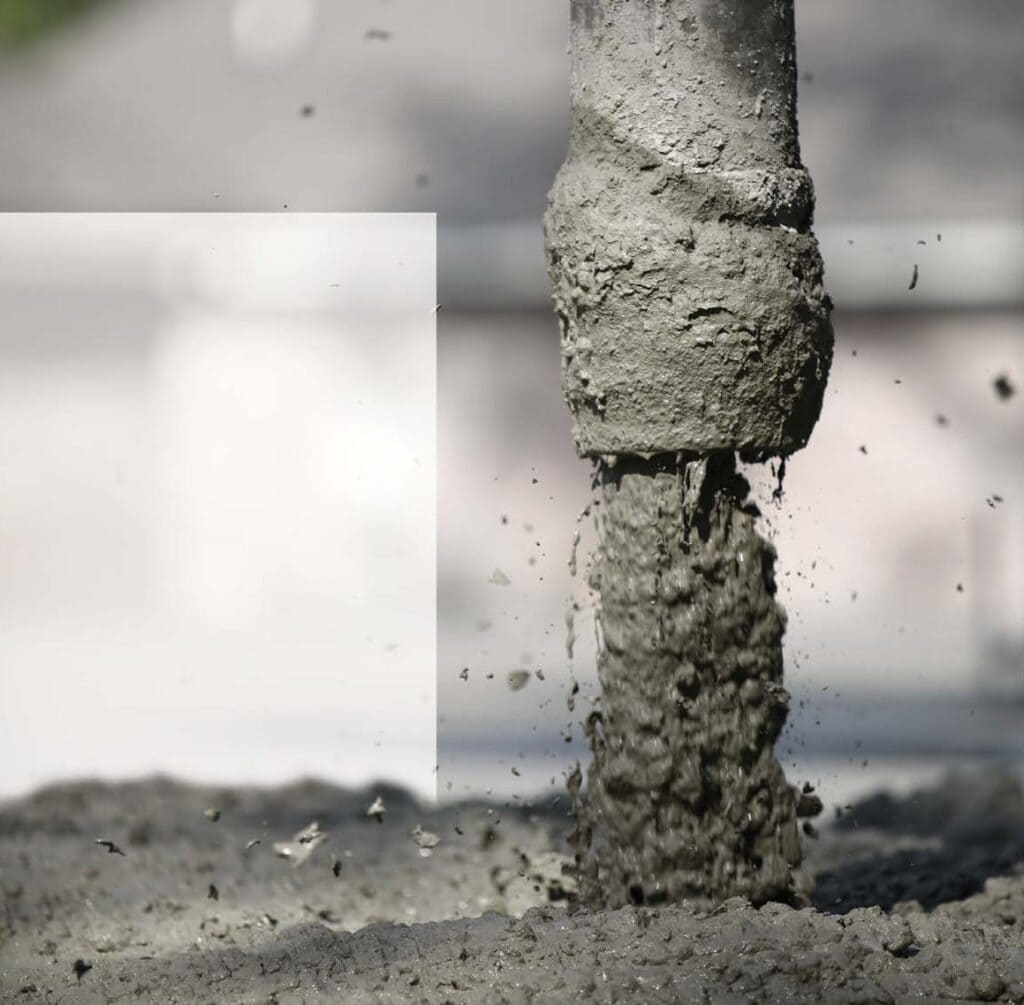 concrete coming out of concrete pumping hose