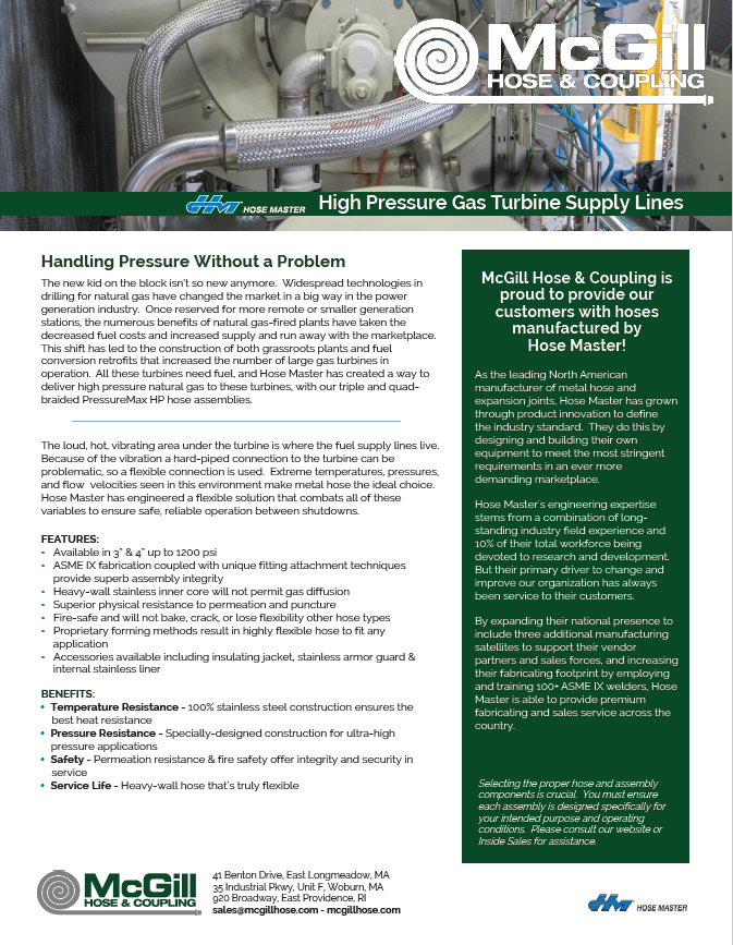 Product Literature - McGill Hose and Coupling, Inc.